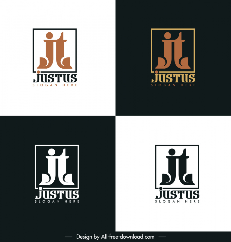 Logotipo de Justus Elegante contraste Textos planos Decoración
