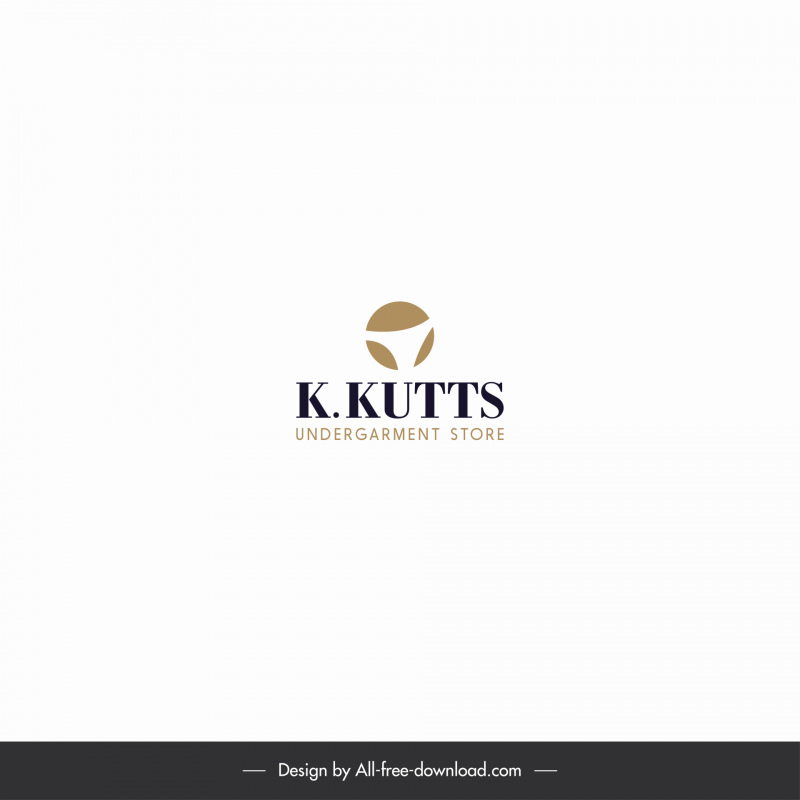 K Kutts Logo Circle Flats Unterwäschegeschäft für Männer Frauen und Kinder Flache Texte Unterwäsche Skizze