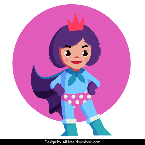 niño superwoman icono lindo personaje de dibujos animados