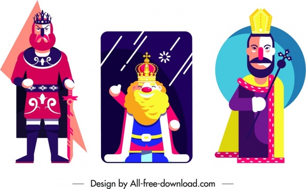 الملك بطاقة مجموعات التصميم الكلاسيكي الملونة