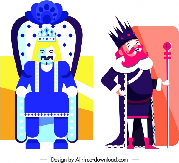 tarjeta plantillas viejo hombre icono diseño colorido del rey