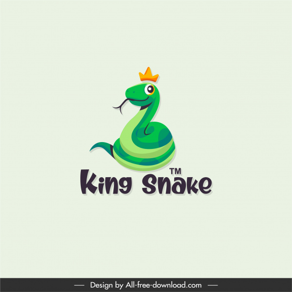 Логотип короля змеи цветной эскиз мультфильма