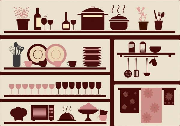 elementi di progettazione a oggetti da cucina brown design