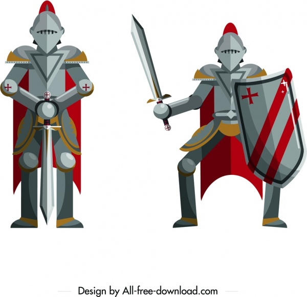 decoração de vindima armadura do cavaleiro ícones