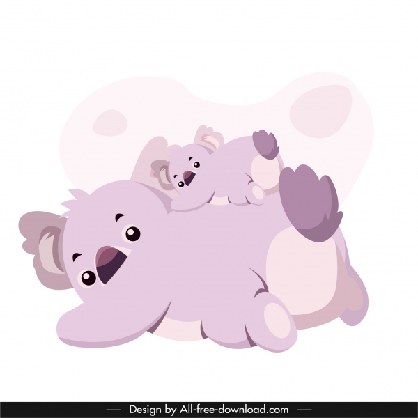 коала семейная икона забавный дизайн мультяшных персонажей эскиз