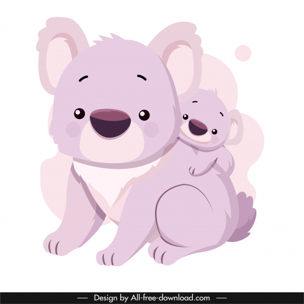 Koala Familienikone schöne Cartoon-Skizze