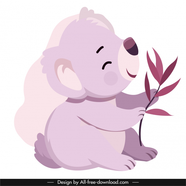 icono de koala boceto juguetón personaje de dibujos animados lindo