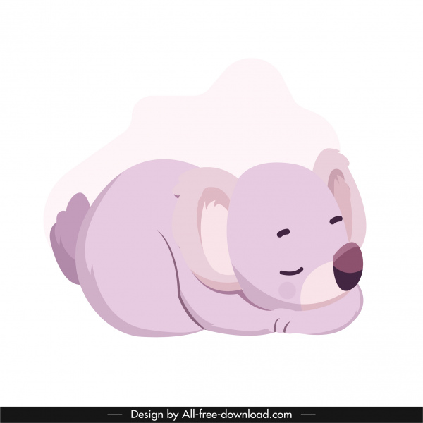 koala ikon gerakan tidur karakter kartun lucu