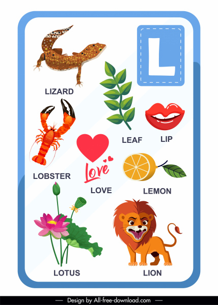 l alfabeto plantilla educativa símbolos de color bosquejo