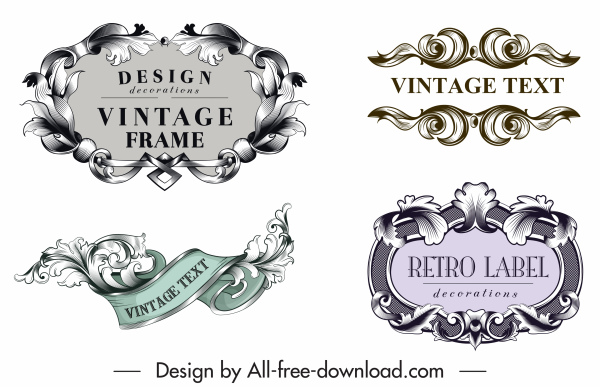 label desain elemen desain vintage yang elegan