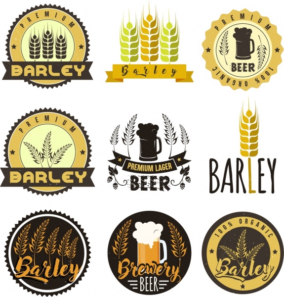 l'isolement des icônes de l'étiquette classique de la bière