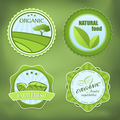 etiquetas verde vector natural