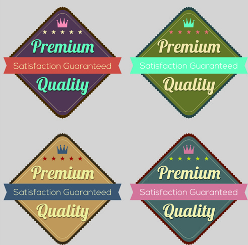 Etiketten Premium Qualität Retrostil Vektor