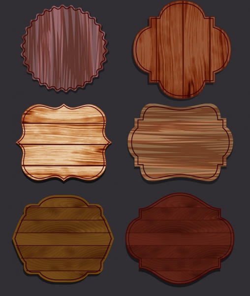 Etiquetas de plantillas de diseño de madera retro