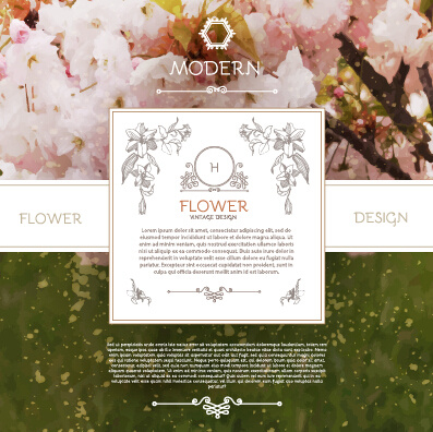 Labels With Flower Blurs Background Vector