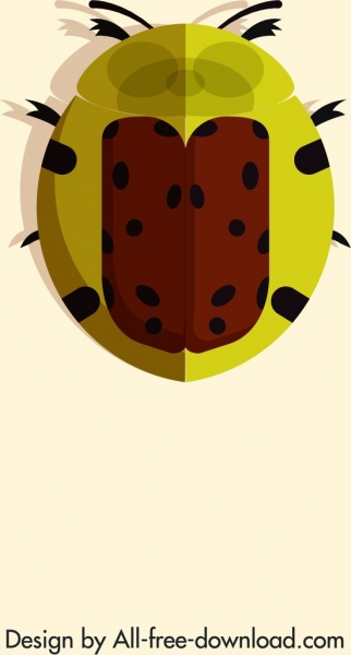 Ladybug côn trùng biểu tượng màu đỏ màu vàng đốm trang trí