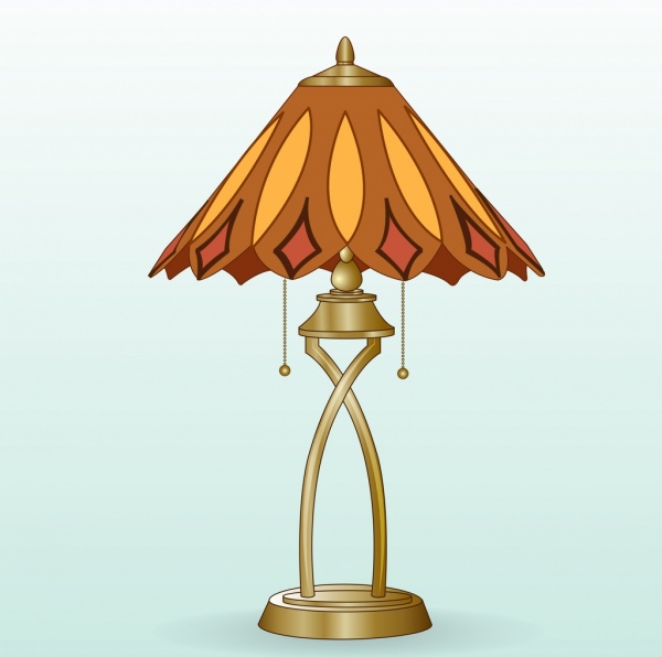 رمز المصباح الملونة 3d التصميم الأنيق الديكور الكلاسيكي