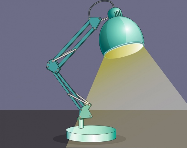 Lámpara de diseño de azul brillante de icono