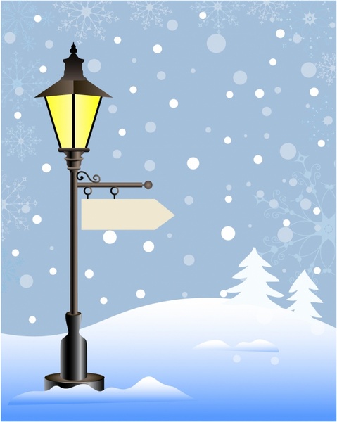 лампа в снегу