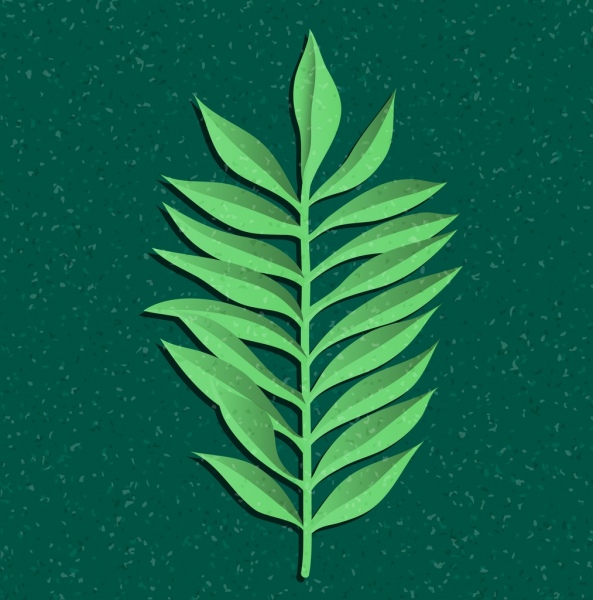 desain potongan kertas latar belakang daun desain monokrom hijau