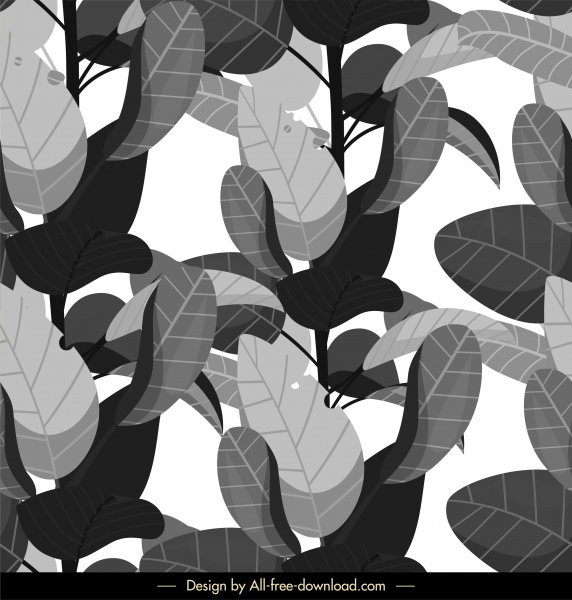 잎 배경 복고풍 블랙 그레이 디자인