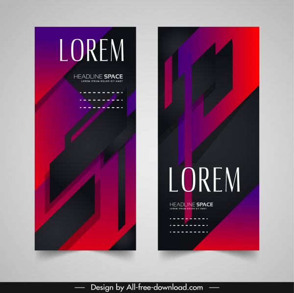 Template Leaflet Desain Abstrak Dekorasi Gelap Modern Elegan