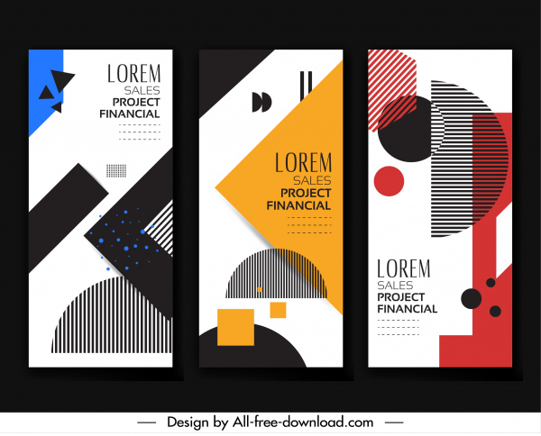 Folheto modelos decoração geométrica moderna design plano colorido