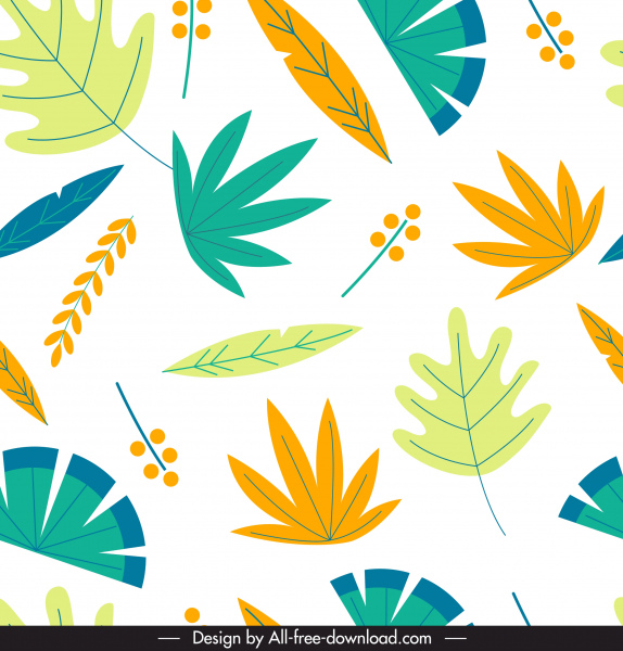 Blätter Muster helle bunte flache klassische S-Design