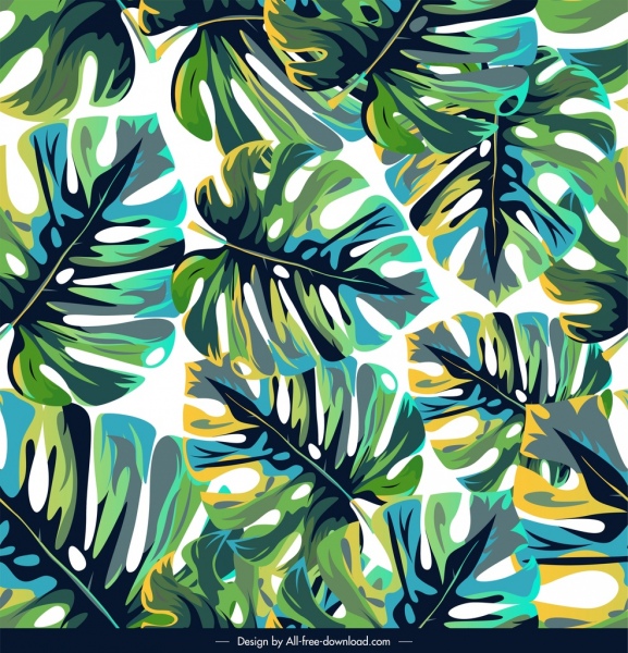 나뭇잎 패턴 템플릿 다채로운 클래식 장식