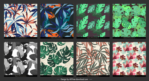 hojas plantillas de patrón colorido diseño clásico
