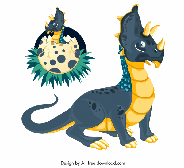 croquis de dessin animé coloré d’oeuf d’étoile d’animal légendaire
