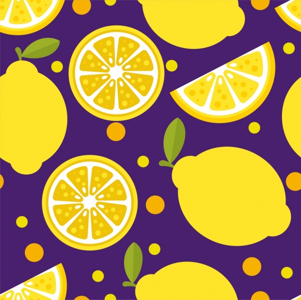 sfondo giallo limone fette icone ripetendo arredamento