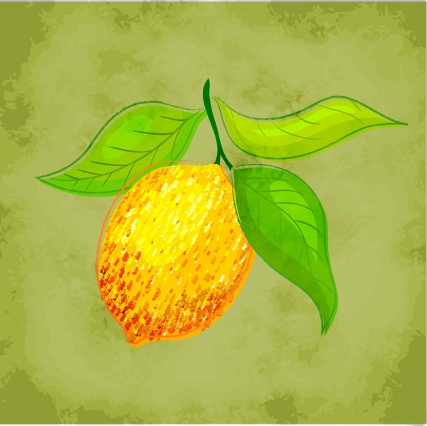 الليمون رسم أيقونة متعددة الألوان تصميم الرجعية