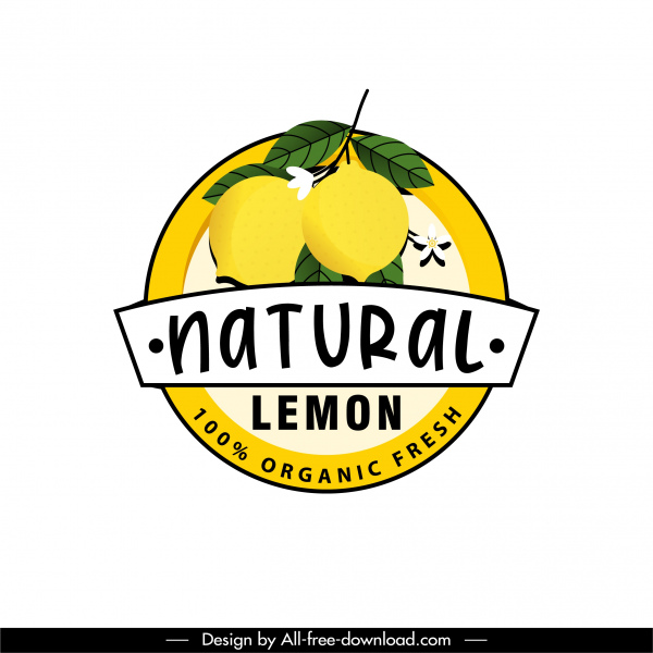 레몬 과일 라벨 템플릿 컬러 클래식 장식