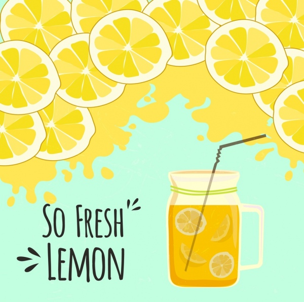 fatias de grunge amarelo limão suco publicidade jar ícones