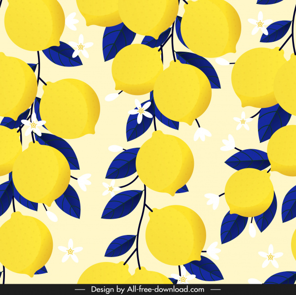 limão padrão brilhante colorido esboço luxuoso clássico