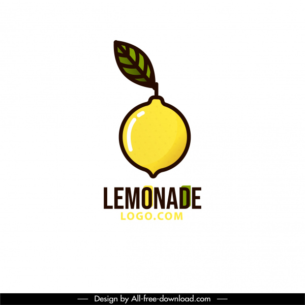 Lemonade logo mẫu phẳng màu vàng màu xanh lá cây Sketch