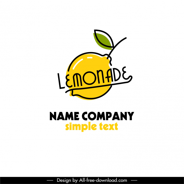 logotype de limonade coloré croquis à main plat