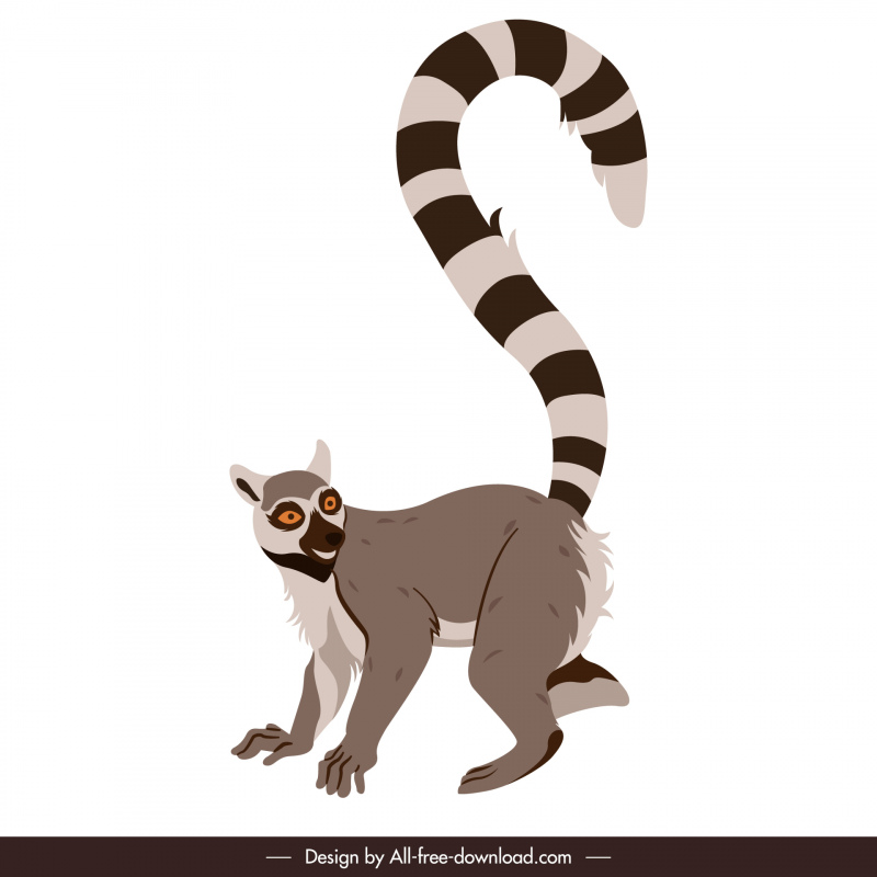 ícone animal do lemur esboço clássico desenhado à mão