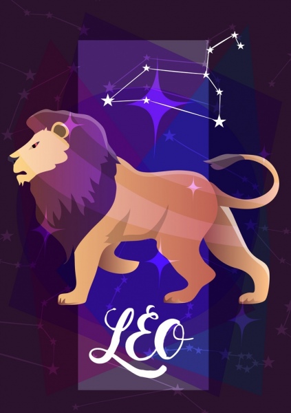 leo symbole du zodiaque lion icône cartoon conception