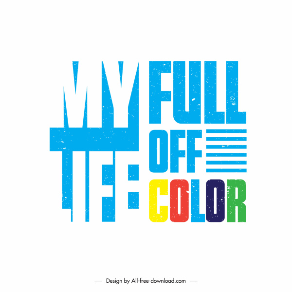 bandera de la vida de la vida coloridas textos diseño