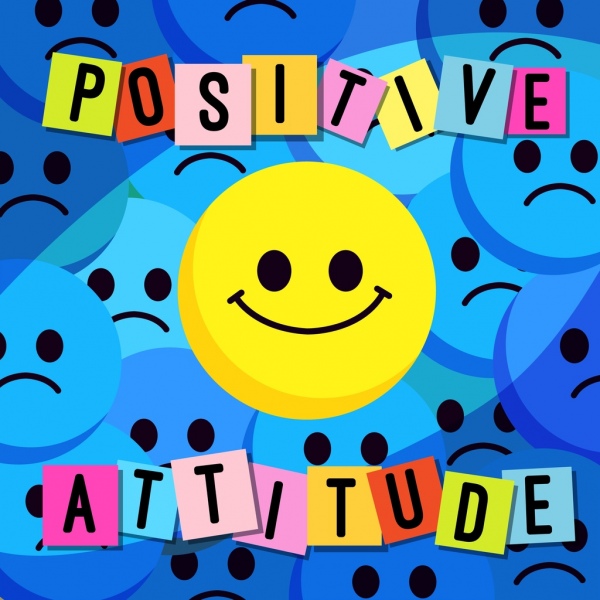 estilo de vida banner atitude tema positivo emoticons negativos