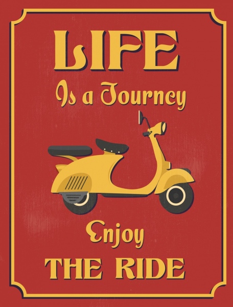 نمط الحياة شعار الرجعية دراجة نارية رمز الديكور