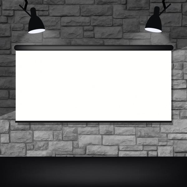 decoración de maqueta blanca luz pantalla fondo negro