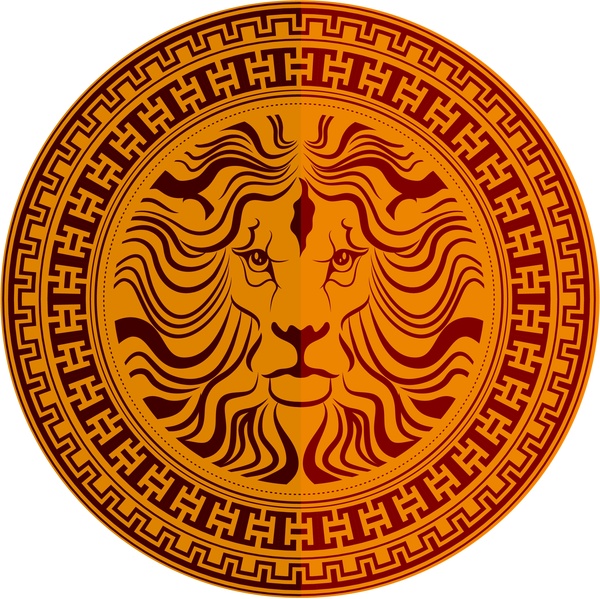 獅子裝潢徽章範本