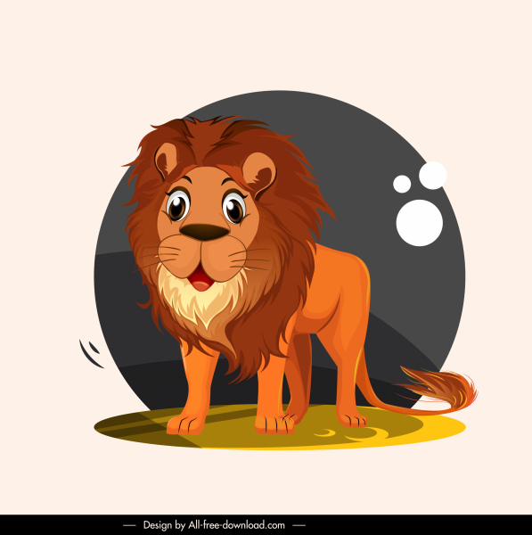 獅子圖示可愛的卡通人物素描
