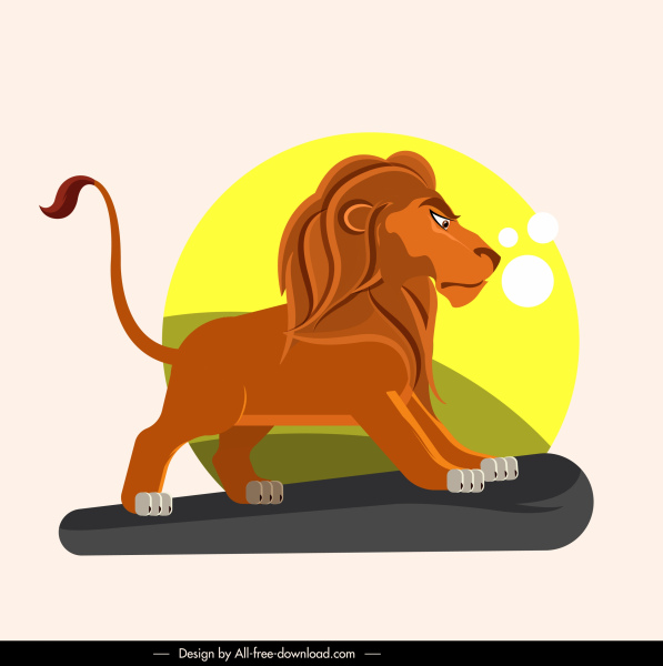 leone icona icona cartone animato personaggio schizzo