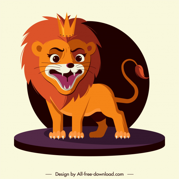 Rei Leão rugindo projeto dos desenhos animados de gesto de ícone
