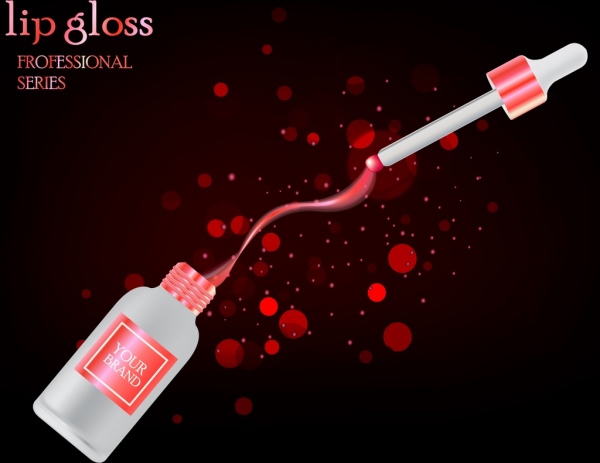 Lip Gloss Anzeige rot dunkel Bokeh Hintergrund