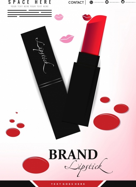 Lippenstift Werbung Lippen Symbole markiert Dekor